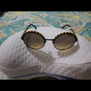 Chanel sunglasses with yellow leather